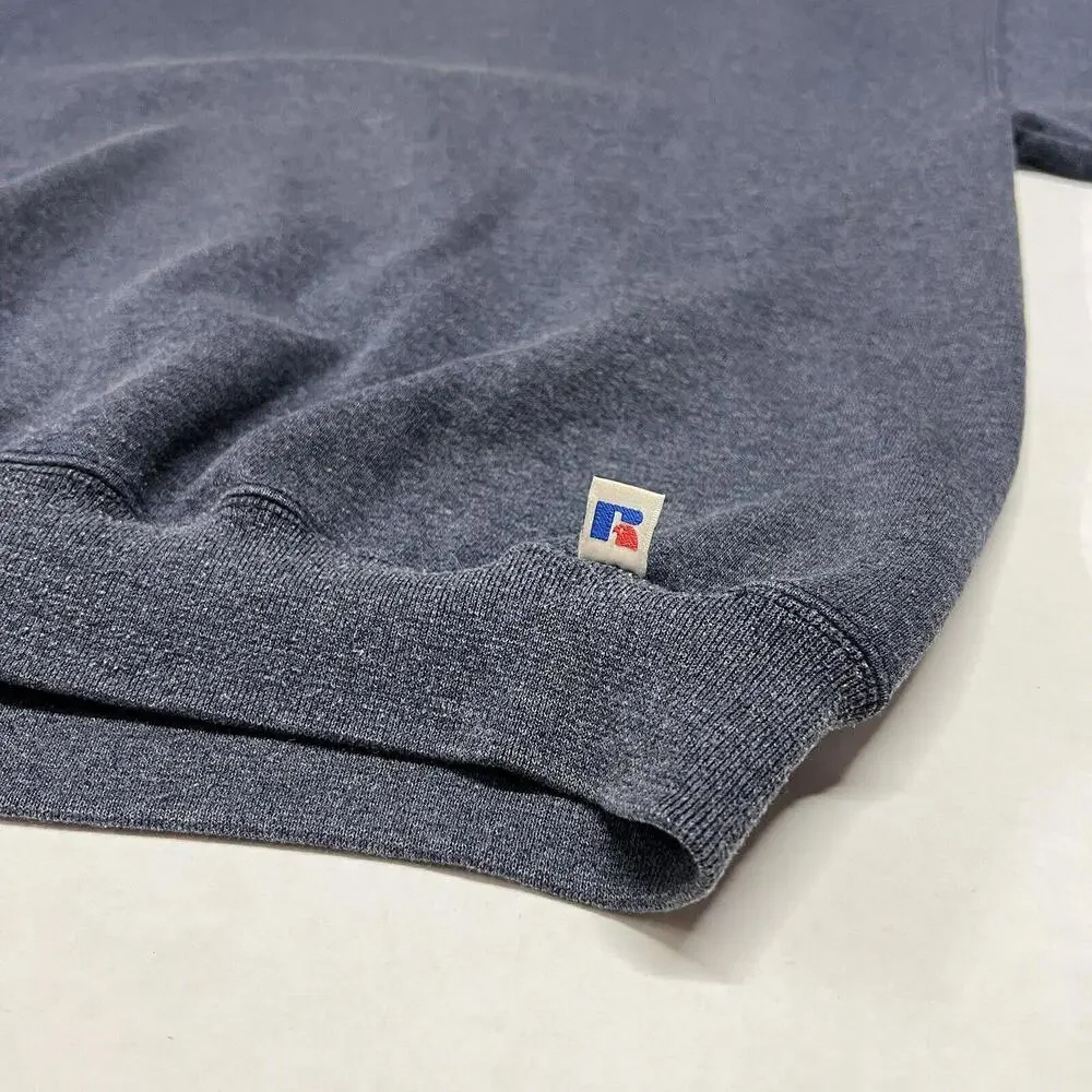 VTG Russell Athletic Sweatshirt Crewneck Blank Gray Blue Made In Mexico Sz L - Picture 4 of 8